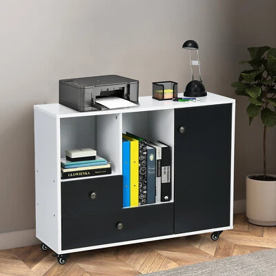 File Cabinet Storage Drawers Adjustable Shelf 4 Casters Document Cupboard Office • $999