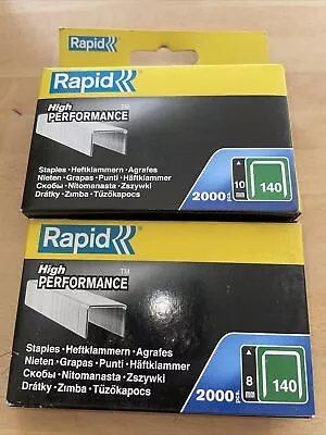 £7.45 • Buy 2000 Rapid 140 Series High Performance Galvanized Steel Staples 8mm Or 10mm 