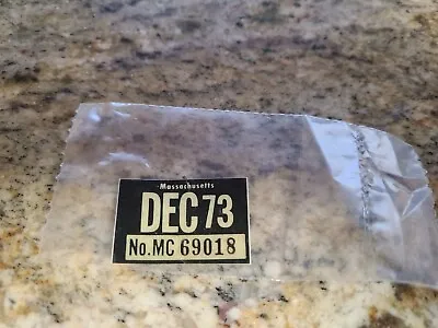 1973 Massachusetts Motor Cycle Registration License Plate Sticker  • $26.99