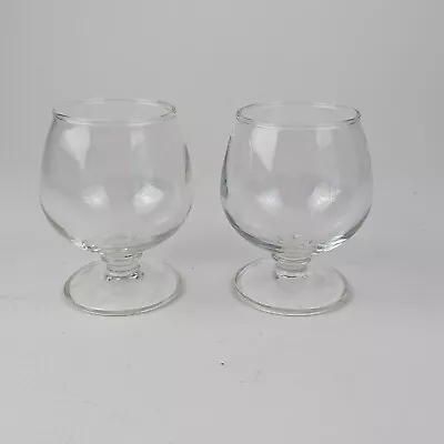 Set Of 2 Small Vintage Clear Glass Brandy Snifters 5 Ounce • $9.99