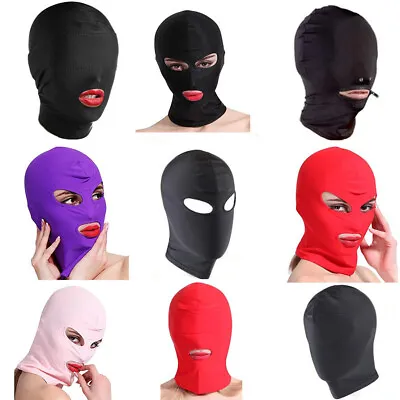 £9.99 • Buy Exotic Full  Head Sex Mask Open Eye Hood Fetish Slave BDSM Bondage Restraints 
