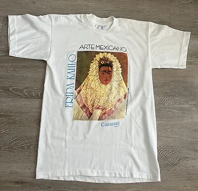 Vintage 1990s Frida Kahlo Portrait Art T-Shirt Sz LARGE • $200