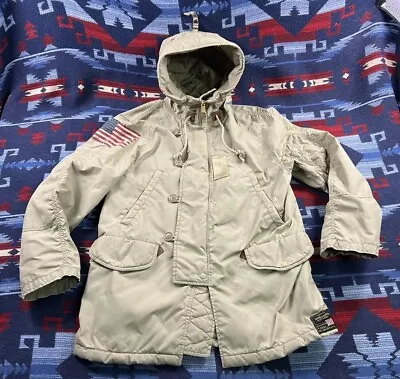 Ralph Lauren Denim Supply Jacket Mens USA Flag Military Parka Hooded Snorkel M • $107.99
