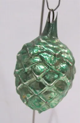 Vintage Glass Feather Tree Green PineCone Christmas Ornament Pine Cone • $15