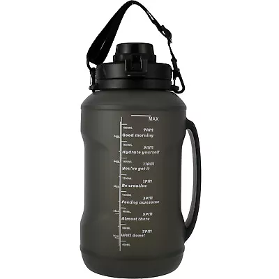 2000ml Collapsible Water Bottle Silicone Water Bottle With Quotes Time Markers • £21.71