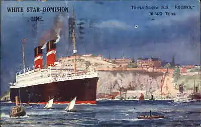 White Star Dominion Line Steamer Steamship 1924 Cancel Passenger Msg PC • $12.69