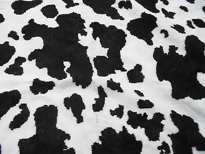 Printed Fur Fabric Material - COW PRINT • £15