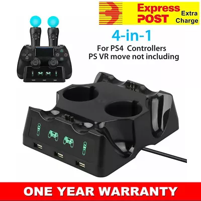 $18.95 • Buy 4in1 Charger Charging Dock For Sony PS4 Playstation 4 VR PSVR Move Controllers