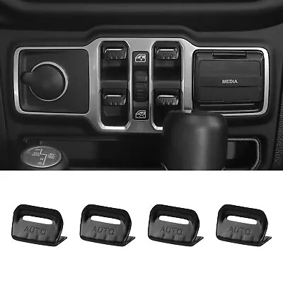 4x Black Window Lift Switch Adjust Button Cover Trim For Jeep Wrangler JL JT 18+ • $16.19