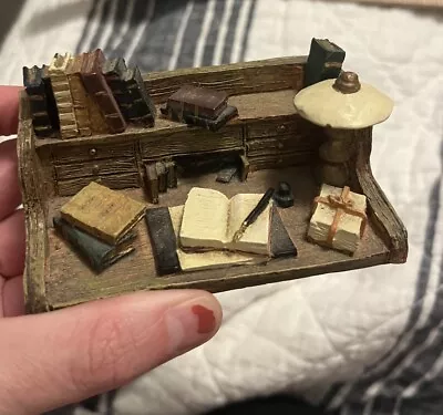 Miniature Desk With Books & Lamp *Flawed • $18