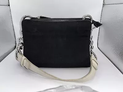 Nwot Miche Black Mini Base W/ 6 Shells Bag W/ White Leather Strap With Chain • $49.99