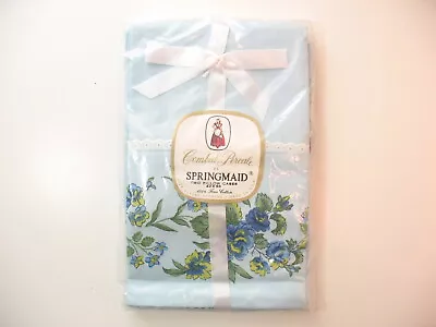 NEW Vintage Blue OR Yellow Floral Springmaid Two Pillowcases Combed Percale Set • $14.99