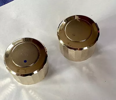 £15 • Buy Pair Gold Finish Tap Tops Pegler Pennant Goldline 5cm Diameter Original Brochure