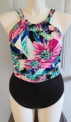 Magicsuit Women's One Piece Swimsuit Jennifer Floral Ruch High Neck Size 16 • $26.24