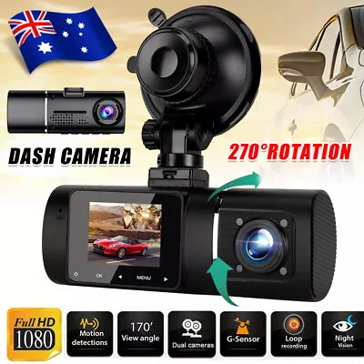 1080P Dash Camera Uber Dual Cam FHD Front Cabin Car IR Night Vision LCD 64GB AU • $59.45