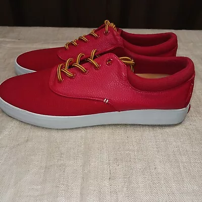 Radii Red Sneakers Canvas Leather Shoes Comfort Skater Shoes Mens Size 10 • $29.99