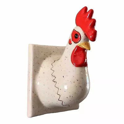 Vintage Ceramic Chicken Head Kitchen Towel Apron Holder • $34.95