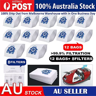 12x Vacuum Cleaner Bags For Miele 3D GN COMPLETE C2 C3 S2 S5 S8 S5211 Models NEW • $23.95