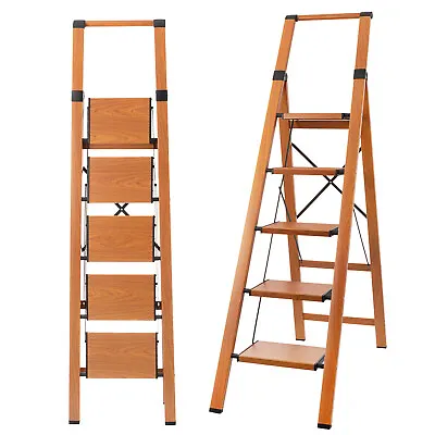 5 Step Ladder Aluminum Folding Step Stool W/Wide Pedal Lightweight Safety 330LBS • $99.90