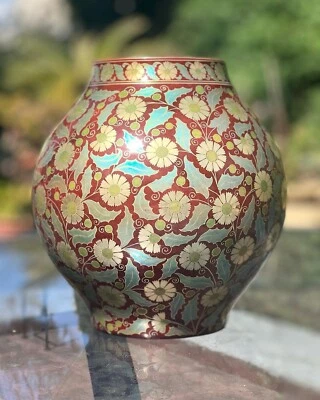 $12750 • Buy ZSOLNAY  VASE  PECS EOSIN ART NOUVEAU FLORAL IRIDESCENT 1900’s  10” 25cm