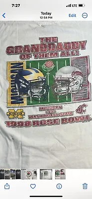 Vintage 1998 Michigan - ￼￼Washington State Rose Bowl T-Shirt Size Large USA. (3) • $14.90