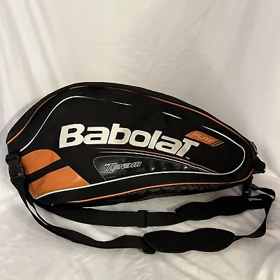 Babolat Team 6 Pack  Black Orange And White Racquet Tennis Bag Great Shape. • $39.98