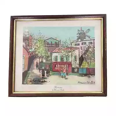 Maurice Utrillo Montmartre VINS ET LIQUERS Signed Canvas Art Print Wood Framed • $40