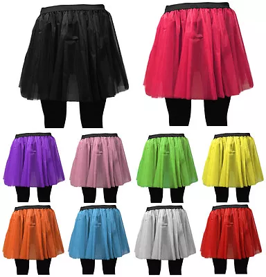 £6.49 • Buy LONG NET NEON UV TUTU SKIRT 80s HEN FLO FANCY DRESS HALLOWEEN PARTY 8-14 & 16-26