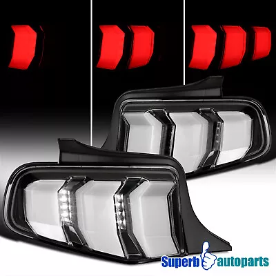 Fits 2010-2012 Ford Mustang Tail Lights Sequential Signal Lamps Black Pair • $270.98