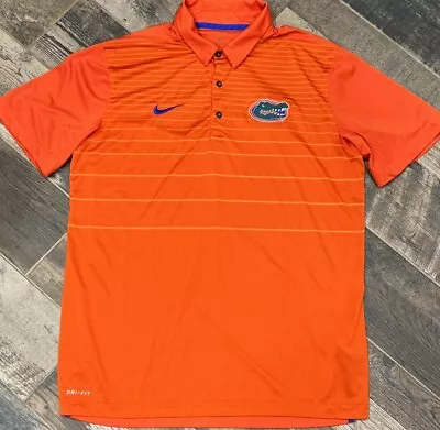 Nike Drifit Florida Gators Short Sleeve Mens Polo Shirt Orange Size Large • $19.95
