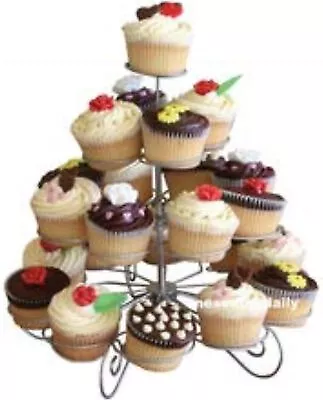 4 Tier Metal Scrolled 23 Mini Cupcake Stand Display Holder Wedding Birthday More • $13.95