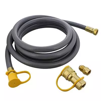 Natural Gas Grill Hose 12ft - Flexible Gas Line Quick Connect Gas Hose 3/8in... • $61.57
