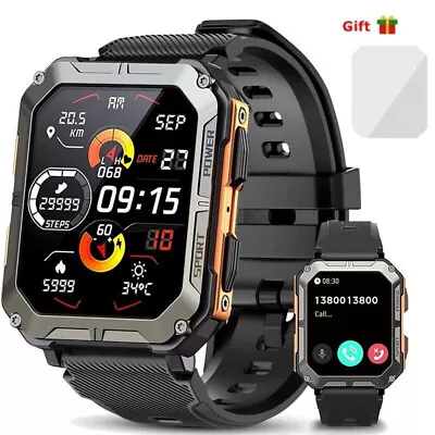 2024 New Blood Pressure Smart Watch Men Military Fitness Tracker Wristwatch • $27.95