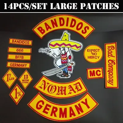 14pcs/set Bandidos Germany Nomad Embroidered Accessories Iron On Patch For Biker • $31