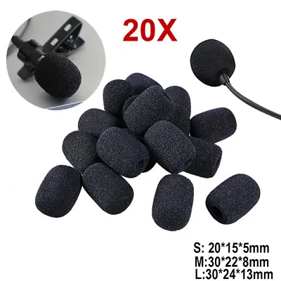 20pc Microphone Windscreen Sponge Cover Headset Mic Foam Cover Cap For Gooseneck • $8.99