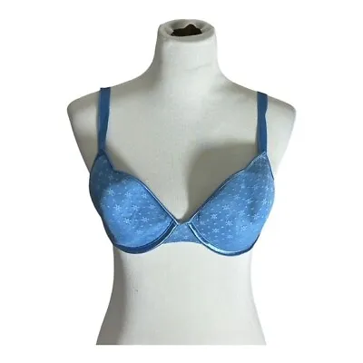 Lovable Vintage 90's Bra Women's Size 38C Blue Underwire • $10.79
