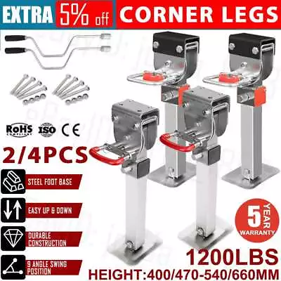 1200LBS 400-660MM Corner Legs Drop Down W/Handle Steel Base  Caravan Stabilizer • $109.95