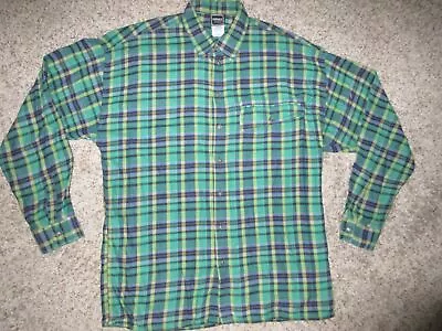 Vtg Versace Jeans Couture Medusa Button Down Plaid Shirt Men Sz Xl Green L/s • $39.99