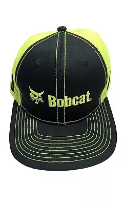 Official Bobcat Trucker Hat Black & Neon Yellow Strap Back Cap Printed Mesh • $14.99