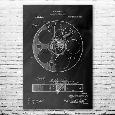 Movie Film Reel Patent Poster Print 12 SIZES Hollywood Decor Filmmaker Gift • $14.95
