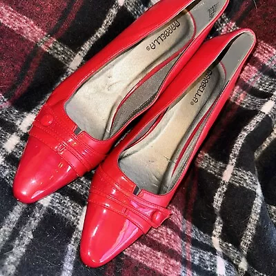 Marbella Red Spike Heels Shoes Size 8.5 M • $12