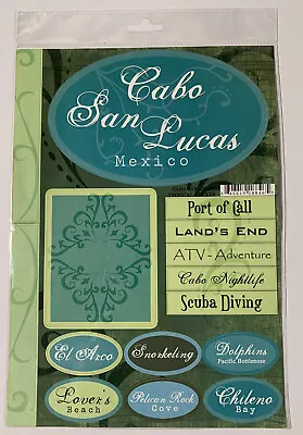 Sticker Sheet Vacation Cabo San Luca Mexico Green Blue Words Scuba Beach New • $3.67