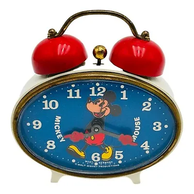 VINTAGE Disney Bradley West Germany Mickey Mouse Alarm Clock RARE WORKS • $99.95