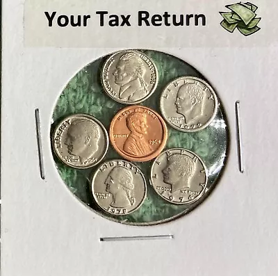  Your Tax Return  - Mini Modern U.s. Coins Set In Holder • $7.98