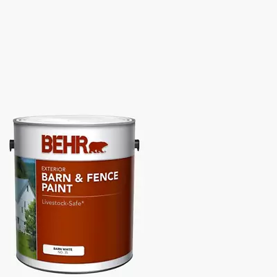 BEHR White Exterior Barn Fence Paint Mildew Resistant Livestock Safe 1 Gallon • $125.28