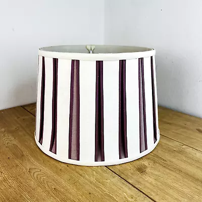 Laura Ashley Purple / Mauve & White Pleated Lampshade 12” Linen 2 Avail See Disc • £15.99