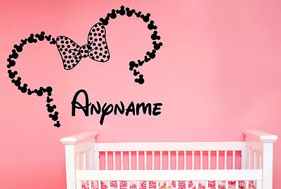 Minnie Mouse Custom Personalised Nursery Childrens Bedroom Decal Wall Sticker • $59.60