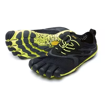 Vibram FiveFingers Men's V-Run Shoe (Black/Yellow) Size 46 EU 11.5-12 US • $89.95