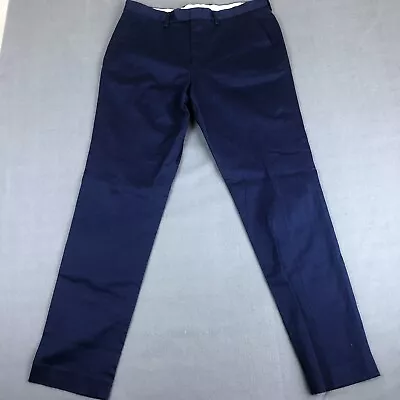 J.Crew Bowery Dark Blue Flat Front Dress Pants Slim  Men's Size 32 X 32 NWT • $45