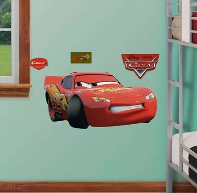 Disney Cars Fathead Jr Wall Sticker - Lightning McQueen Racing Self-Stick Decal • $29.16